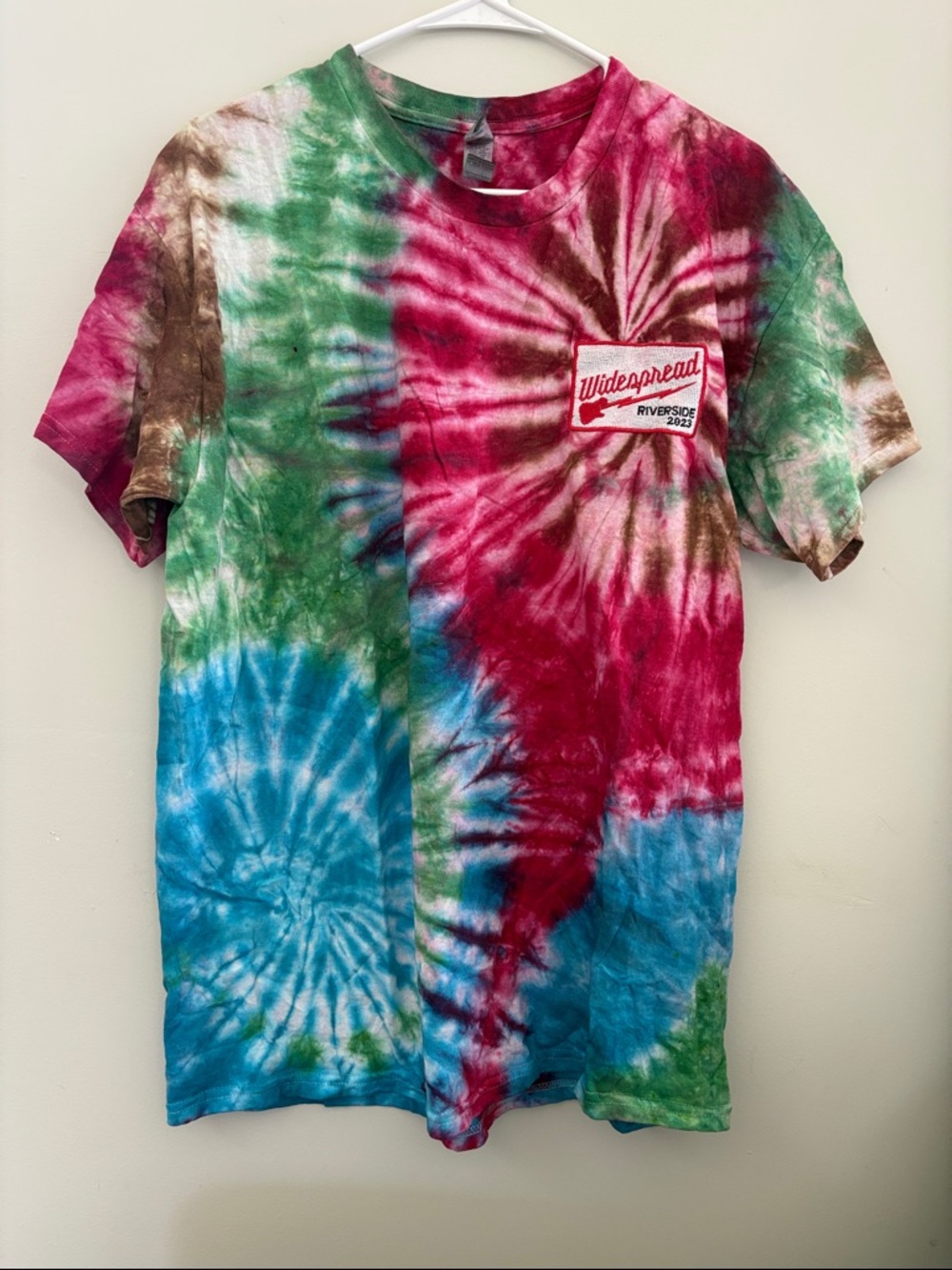 Widespread panic Tie-Dye Short Sleeve Tee in Red, Blue, Green, Brown